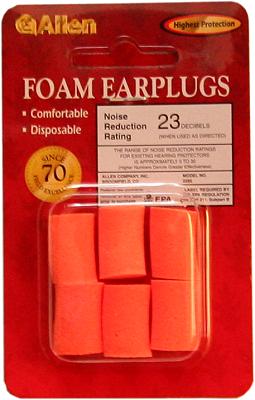 Allen Foam Earplugs 6 Pack