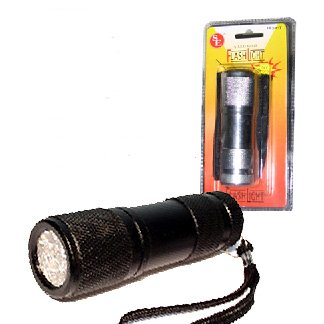 SE 9-LED Black Metal Flash Light w/Case